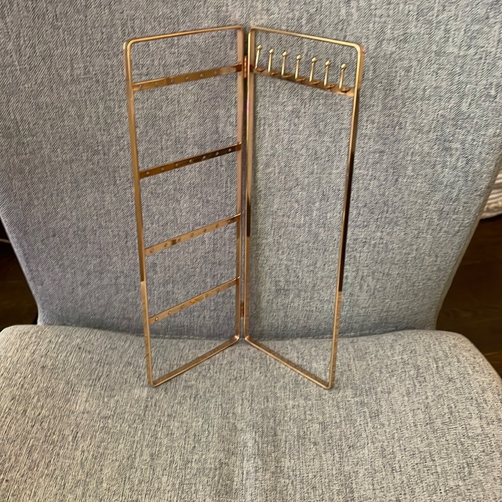 Chic brass gold small foldable jewelry organizer